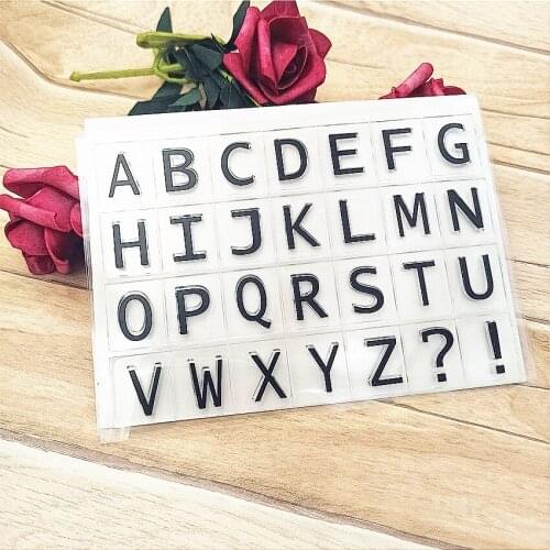 Hot selling uppercase letter transparent clear stamp / silicone seal roller stamp DIY scrapbook album / card production