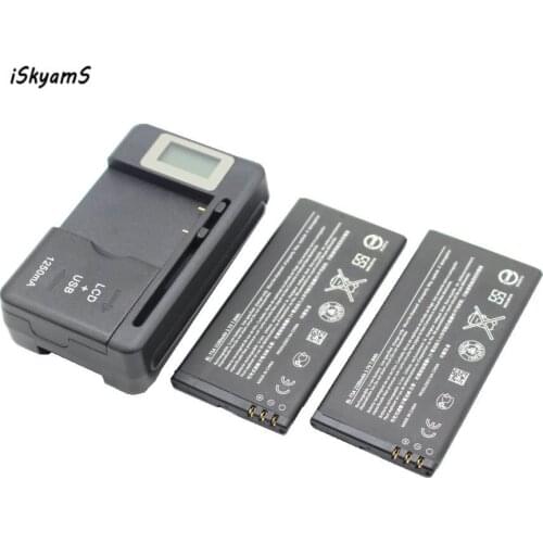 ISkyamS 2x 2100mAh Replacement Li-ion BL-T5A battery +Universal Charger for Nokia Lumia 550 bl-t5a 3.7 V