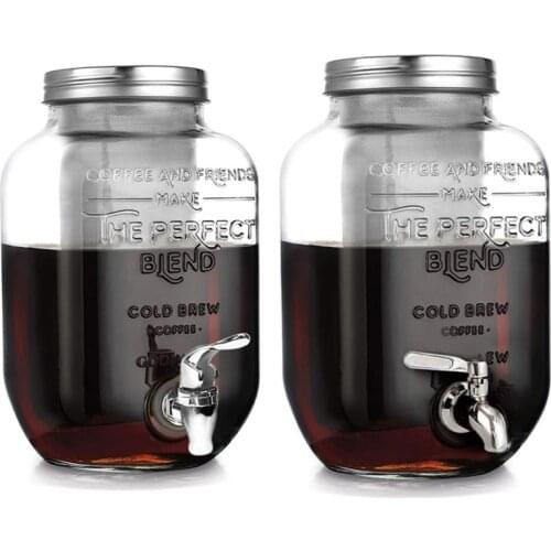 1 Gallon Cold Brew Coffee Maker With EXTRA-THICK Glass Carafe-Premium Iced Coffee Maker, Cold Brew Pitcher&Tea Infuser