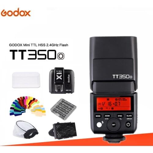 GODOX TT350 TT350O MINI Flash Speedlite TTL 2.4G HSS GN36 1/8000s + X1T-O Flash Trigger for Olympus/Panasonic DSLR Camera