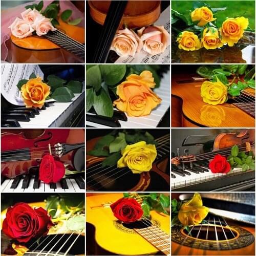 MomoArt Diamond Painting Rose Picture Of Rhinestones 5D Diamond Mosaic Flower Cross Stitch Embroidery Full Square Handmade Hobby