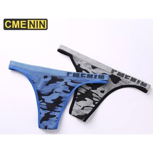 CMENIN Hot Sale Camouflage Underpants Gay Men Sexy Mans Underwear Thong Men Jockstrap Low waist Mens Thong And G Strings CM104