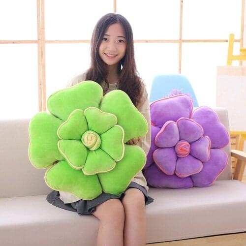 55cm Pink Red Purple Green Yellow Blue Rose Comfortable Soft Plush Pillow Cushion for Sofa Car Bed Decoration