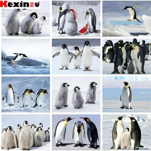 KEXINZU Full Square/Round Drill 5D DIY Diamond Painting Penguin Diamond Embroidery Animals Cross Stitch Mosaic Rhinestone Art