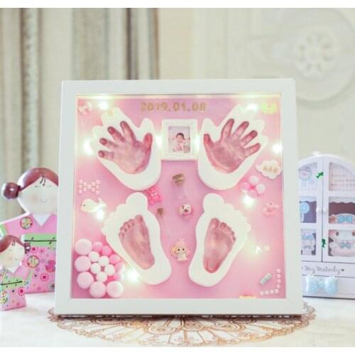Newborn Baby DIY Handprint Footprint Kit Casting Infant Baby Creative Hundred Days Souvenirs Gift Imprint Soft Clay Inkpad Toys