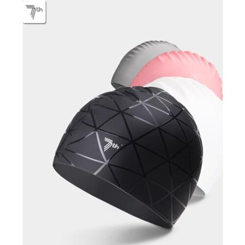 New SEVENTH Adult Silicone Swimming Cap Anti-tearing Frosted Anti-skid Swim Pool Hat Shark Flexible Durable Swimming Cap