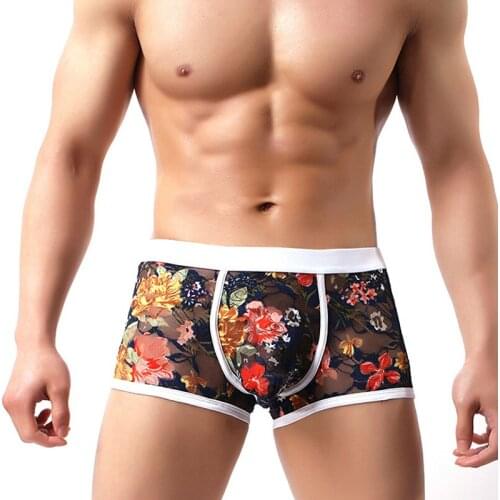 New Sexy Lace Boxer Men Underwear Mens Boxers Hombre Male Calzoncillo Cueca Masculina Boxershorts Size M-2XL