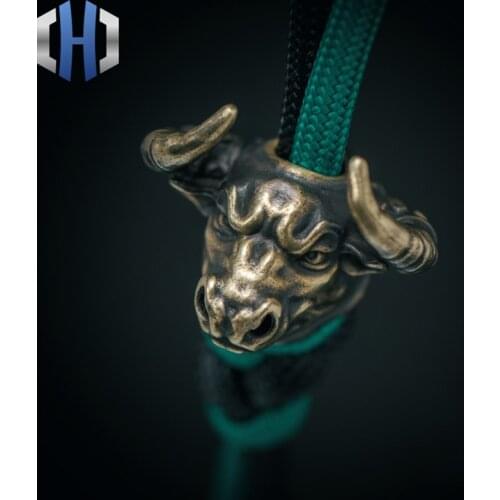 Original Taurus Knife Beads Bull Head Car Key Pendant Outdoor EDC Survival Paracord Beads