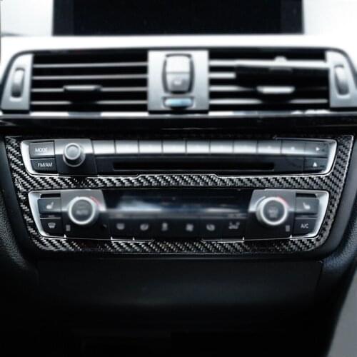 Carbon Fiber Car Interior Center CD Control Panel Cover Sticker Trim For BMW 3 4 Series F30 F32 2013 2014 2015 2016 2017 2018