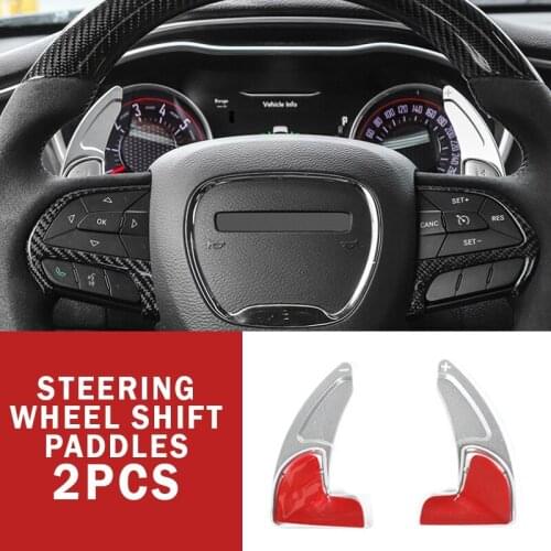Pcmos Aluminum Steering Wheel Shift Paddle Extended Shifter Trim for Dodge Charger 2015+ Interior Accessories Red Blue Sliver