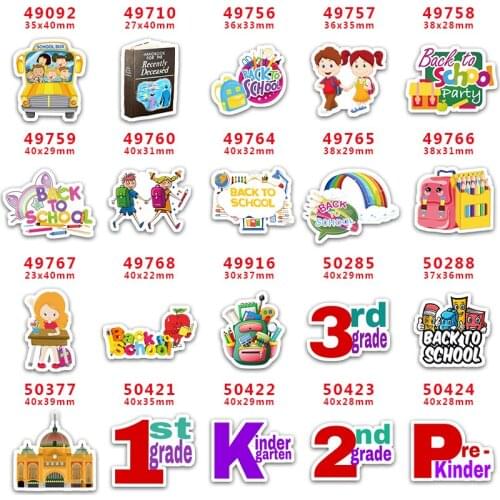 DIY Craft Supplies Sewing Accessories Cartoon Back To School Printed Planar Resins Mold 10 Pieces. PR-49092