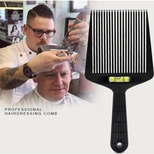 New Mens flat head level ruler comb retro oil head haircut hair clipper worker-assisted three-dimensional hairdressing supplies