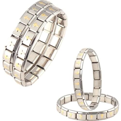 Stainless Steel Bracelet Classic Creative Vacuum Gold-Plated Cross Adjustable Elastic Bracelet