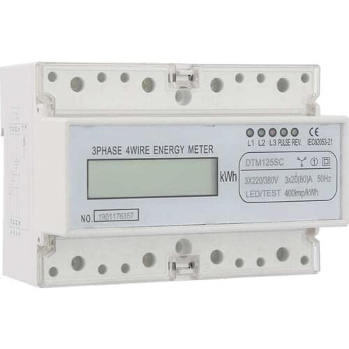 Energy Meter 220/380V 20- 80A Energy Consumption Digital Electric Power Meter 3 Phase KWh Meter with LCD Power Monitor