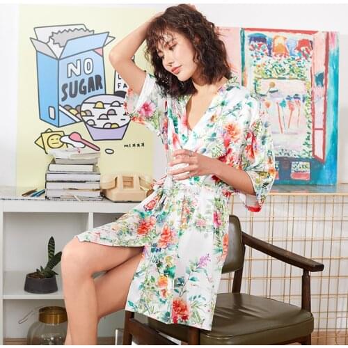 Mulberry Silk Pyama Woman Nighties for Women Sexy Sleep Wear Plus Size Oversized Nightgown Silk Lingerie Chinese Style Lingerie