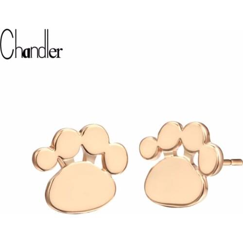 Chandler Cute Dog Cat Paw Stud Earrings Animal Paw Print Earrings Footprint Shape Tiny Small Fashion Jewelry Party Birthday Gift