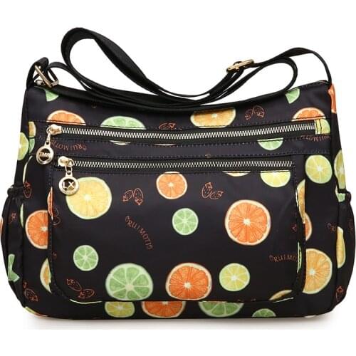 Womens Crossbody Bag Waterproof Nylon Plaid Shoulder Messenger Bags Casual Top-handle Ladies Handbag Travel Tote