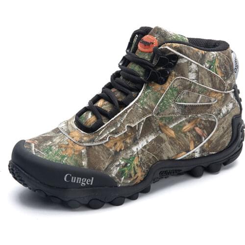 Outdoor Fishing Shoes Army Tactical Military Combat Training Boots Men Waterproof Anti-Slip Hunting Hiking Camo Boots Sneakers