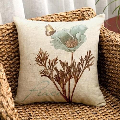 Vintage Flower Style Pillow Case Bed Sofa Square Throw Cushion Cover Printing Floral Pattern Pillowcase Bedroom Home Decor