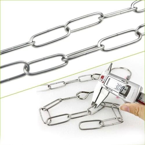 Stainless Steel Clothes Market Shop Display Hanging Chain Hooks With Ring Hanger