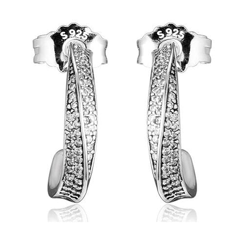 Earrings For Women Brincos Sterling-Silver-Jewelry Elegant Waves Hoop Earrings 925 Brinco Para as Mulheres Oorbellen