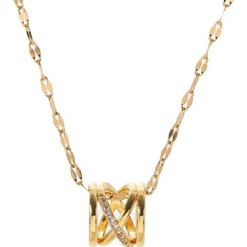 Fashion Small pretty waist Lucky Crystal Pendant Ladies Necklace Women Wedding Party Stainless Steel Jewelry Female Chokers