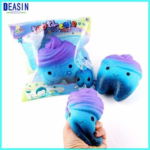 10PCS Squishy Fun Kawaii Cartoon Tooth Cake PU Relief Toys Imitation Slow Rising Kids Anti-strss Soft Rebound Childrens Toys