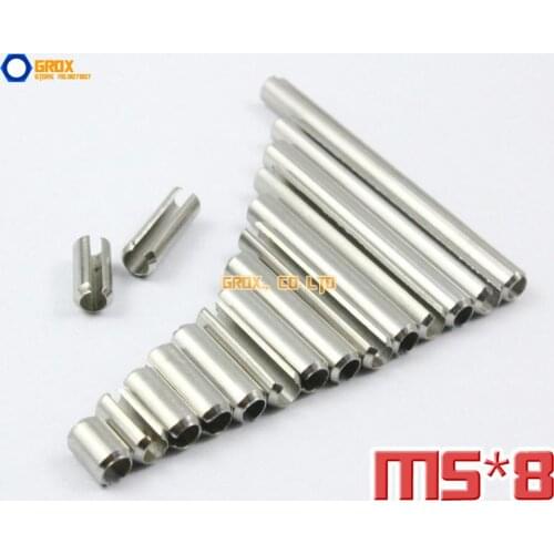 100 Pieces M5 x 8mm 304 Stainless Steel Slotted Spring Tension Pin Sellock Roll Pin