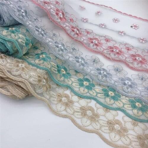 19cm New gorgeous mesh Tulle Floral Lace Fabric for Dress Embroidery Curtain Cloth Apparel Sewing Diy Patchwork for wedding WB22