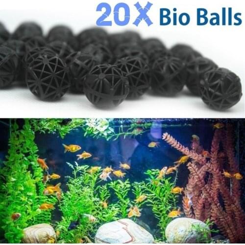 20Pcs Aquarium Pond Bio Balls 16mm Fish Tank Filter Media Marine Sum(16mm) Water Quality Stabilizer