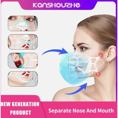 3D Mouth Mask Support Breathing Assist Mask Inner Cushion Bracket Food Grade Silicone Mask Holder Breathable Valve Fashion Mask