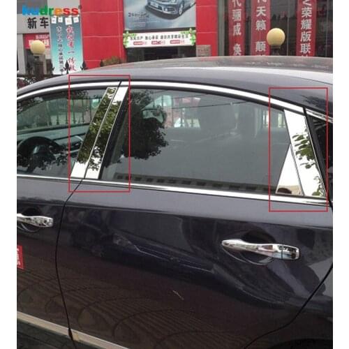 Window Center Pillar Cover Trim For Nissan Teana Altima 2013 2014 2015 2016 2017 Stainless Steel Car Styling Accessories 8pcs