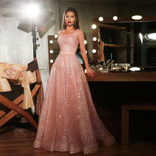 BAZIIINGAAA Luxury Woman Cocktail Dress Beaded Sequins Long Elegant Night Cocktail Party Formal Dresses for Wedding Plus Size