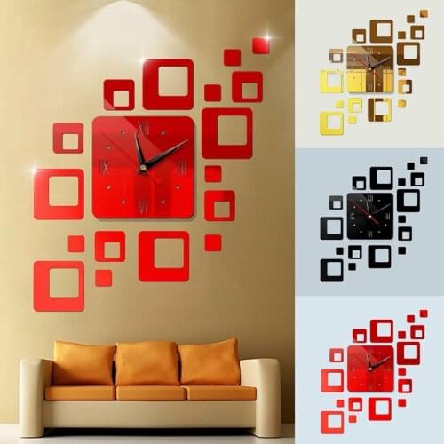 Modern DIY 3D Large Wall Clock Mirror Surface Sticker Art Design Home Decor Mirror Wall Sticker Wall Clock Living Room Horloge
