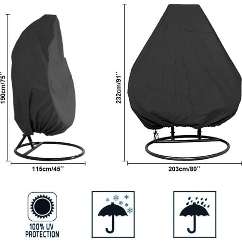 Chair Cover Egg Swing Chair Waterproof Patio Dust Cover Protector With Zipper Protective Case Outdoor Hanging Egg Chair Cover