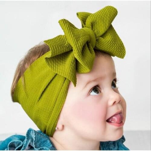 Baby Large Bow Girls Headband Big Bowknot Headwrap Kids Wide Hairband Turban Infant Elastic Headbands Hair Accessories A262
