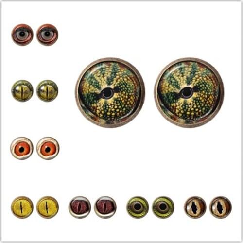 Dragon Evil Eye Earrings Punk Evil Eye Glass Cabochon Fashion Stud Earrings Jewelry Gifts For Women Girl 2019 Hotsale Wholesale
