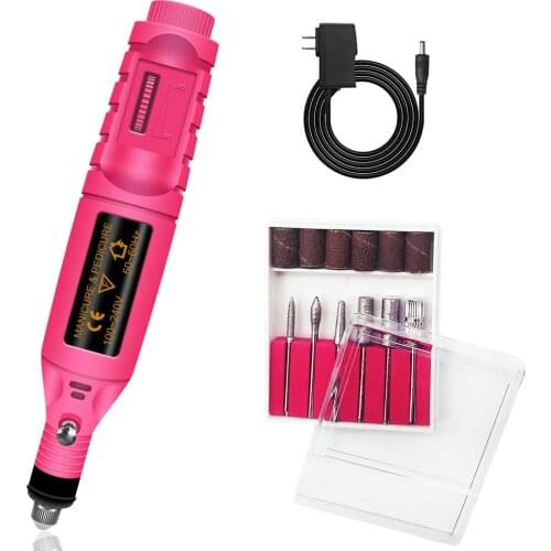 Big Prompt ! 20,000RPM EF Pen Shaped Electric Nail Art Tips Polish Drill File Machine Manicure 6 Bits+13+54+EF6(110V&220V)+97##F