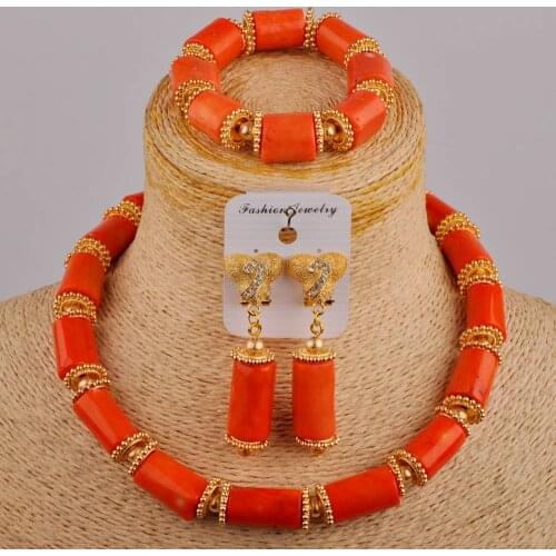 Choker Jewelry Set Genuine Coral Beads Necklace Jewelry One Layers Women Bridal Jewellery Set Free Shipping New