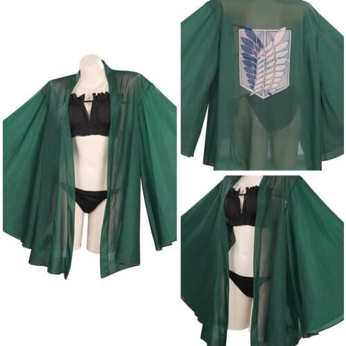 Attack on Titan Cosplay Costume Swimwear Cloak Outfits Halloween Carnival Suit