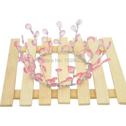 Small Princess Crown Pink Acrylic Crystal Birthday Party Headwear Queen Style Wedding Tiara Children Photo Shoot Accessories