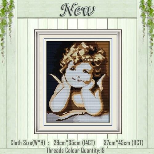 Angel girl baby decor diy paintings Counted Printed on canvas DMC 14CT 11CT Chinese Cross Stitch Needlework Kits Embroidery Sets