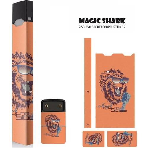 Magic Shark Magick Shark Lion Dept Bear Animal E Cigarette Stickers Full Film For Juul Sticker Skin Protector Printing Label