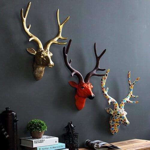 Nordic3D wall hanging decor Retro nostalgia simulation resin Animal sculpture vintage aesthetic room decor Small sculpture art