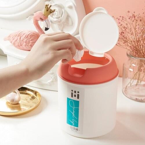 Japanese-style desktop mini trash can clean household living room plastic creative paper basket with lid desk