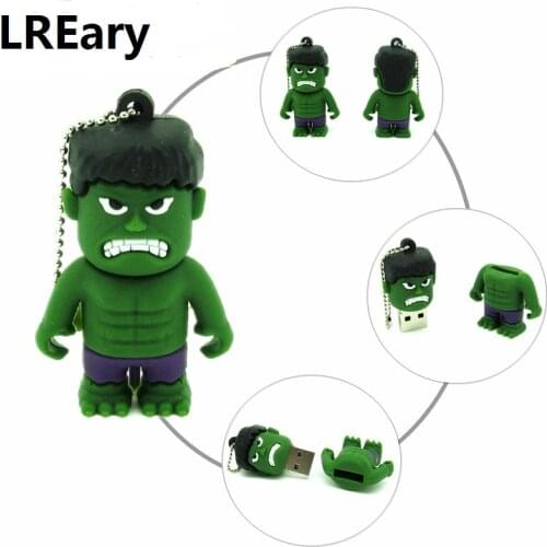 New cartoon Hulk model memory flash stick usb flash drive 4gb/8gb/16gb/32gb Flash card pen drive thumbdrives Full capacity