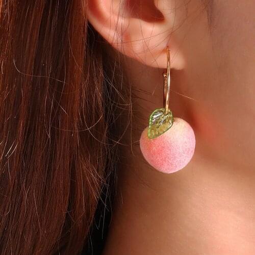 New Arrival Metal Geometric Earrings Womens Ethnic Color Orange Peach Lovely Super Fairy Drop Earrings Jewelry for Girls