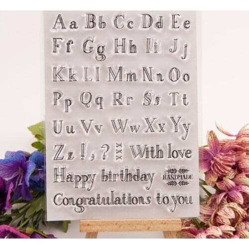 Happy birthday letters Transparent Clear Stamps/Seal for DIY Scrapbooking/photo Album Decorative Card Making Clear Stamp Sheets