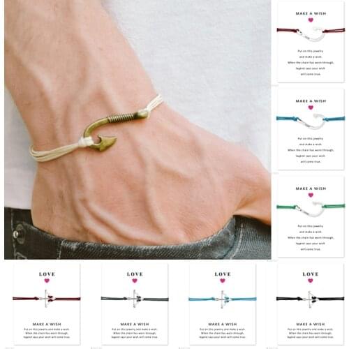 Girls Adjustable Friendship Statement Jewelry with Card Silver Hook Make a Wish Charm Bracelets for Women