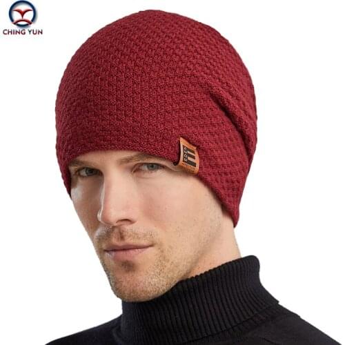 New Mens Hats Fashion Knitted Wool winter thickened knitted double layer warm wool hats outdoor riding ear protector cotton hat
